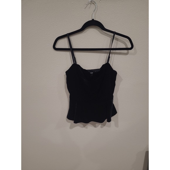 Express Tops - Express Black Velour Tank with peplum Women SZ XS goth witchy festival punk vamp